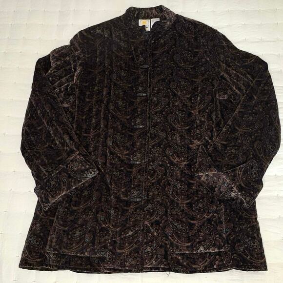 VTG Sun 'n Sand Quilted Velvet Paisley Jacket Women's M | Black | EUC - Picture 6 of 12